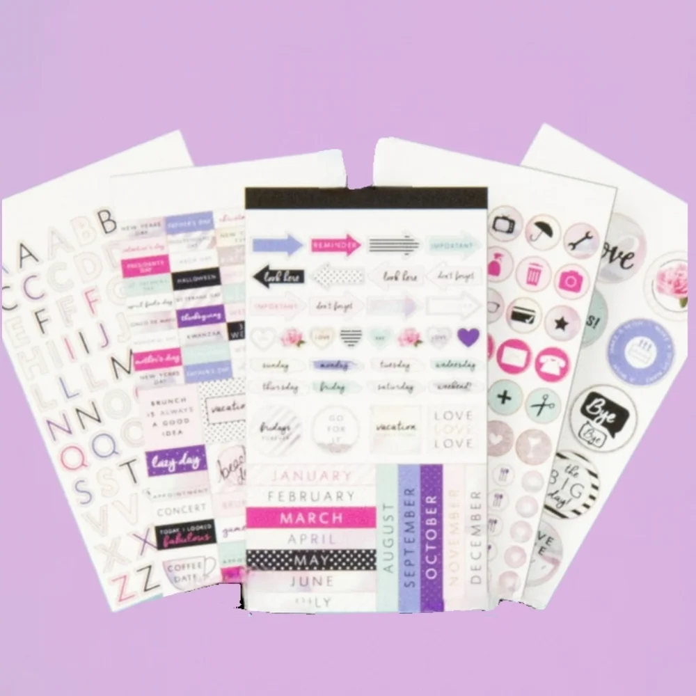 Monthly Multicolor Paper Sticker Book - Over 500 Planner Stickers